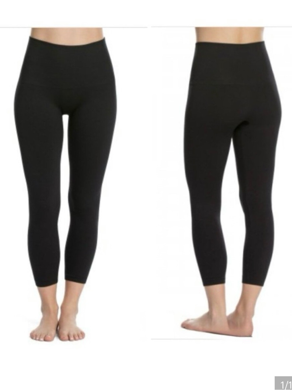 Spanx Cropped Look At Me Now Seamless Leggings XL Black  A288466 / 20099R